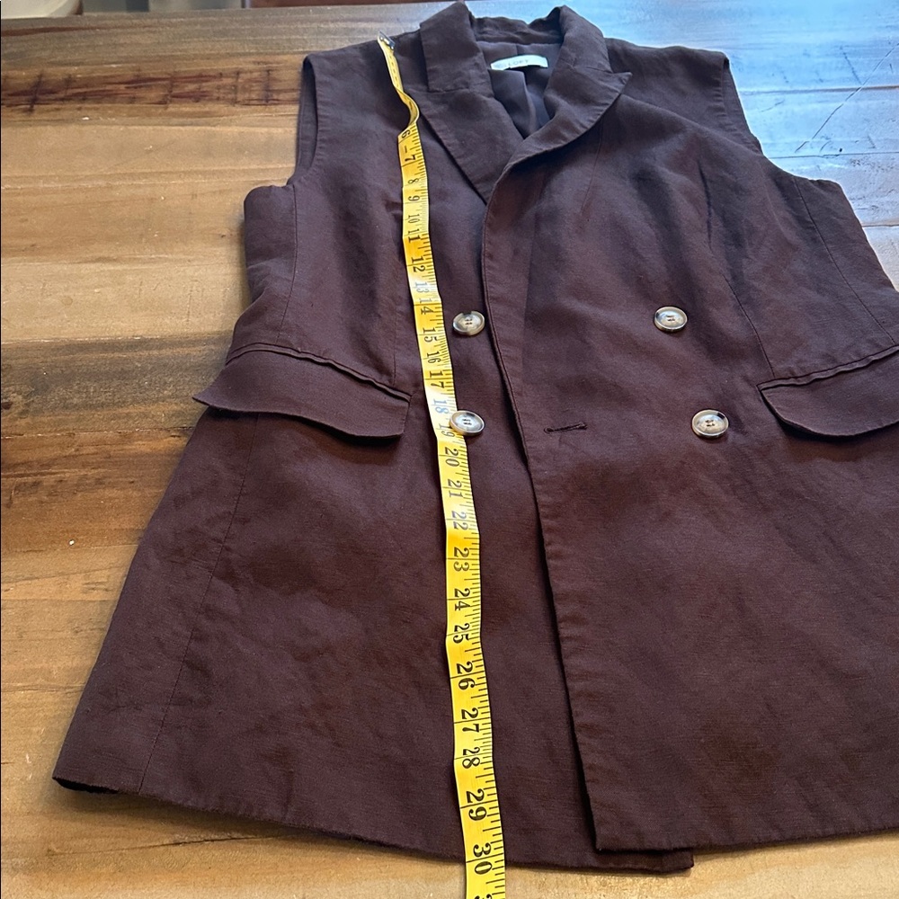 LOFT Chocolate Brown Sleeveless Blazer Vest - Picture 12 of 13